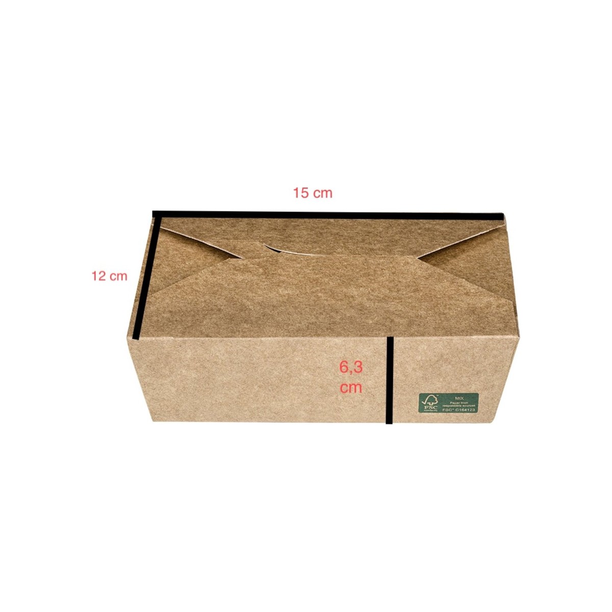 Kraftový menubox s víkem 1400 ml, 50 ks FSC