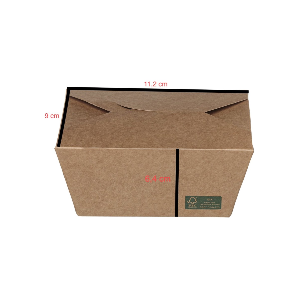 Kraftový menubox s víkem 800 ml, 50 ks FSC