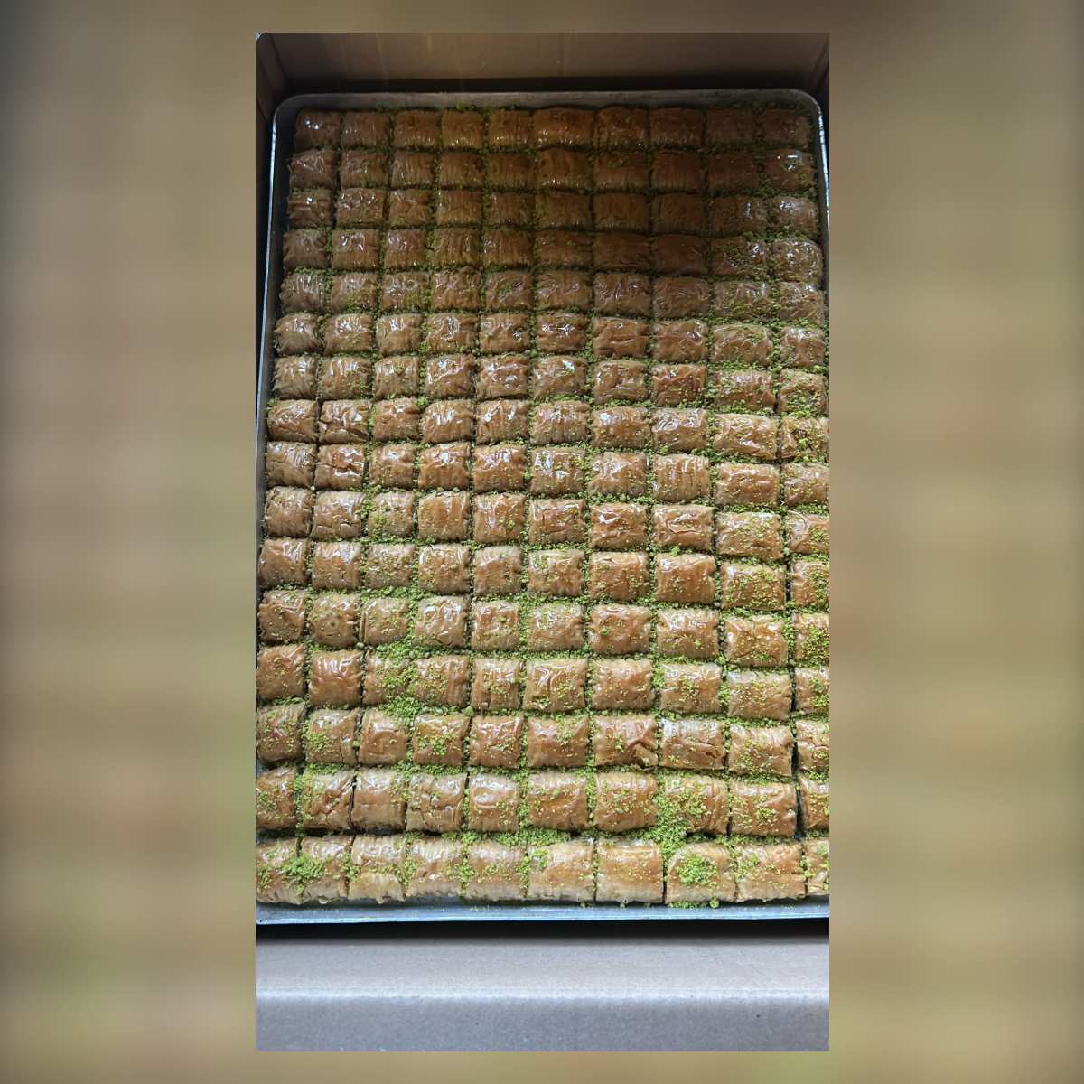 Midye baklava s pistáciemi turecká