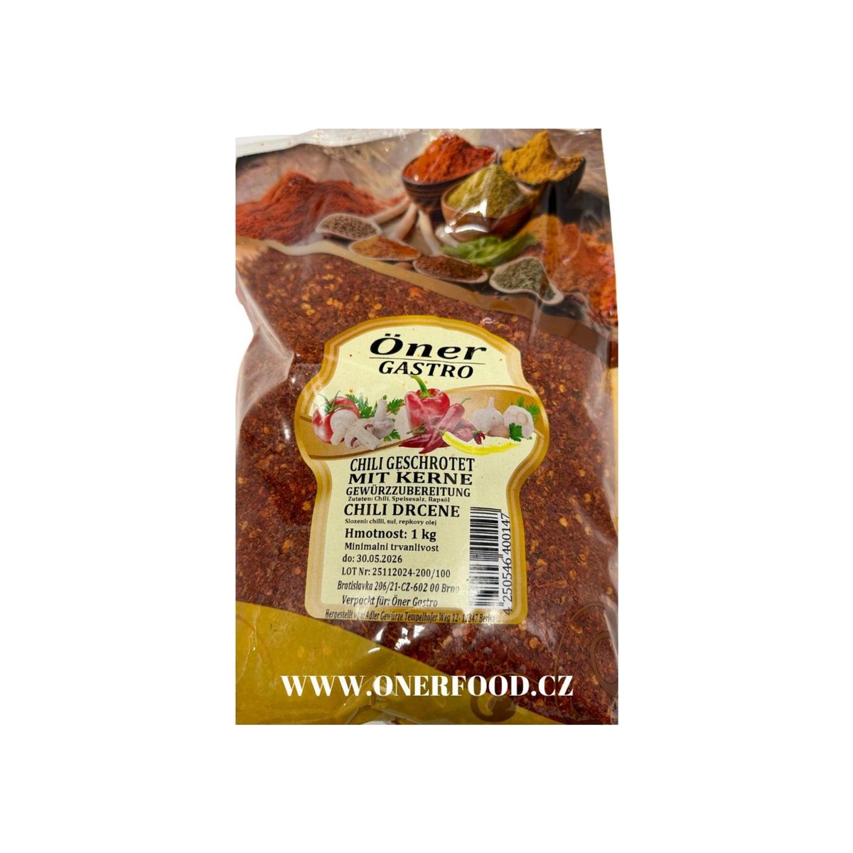 Chilli vločky drcené 1 kg červené